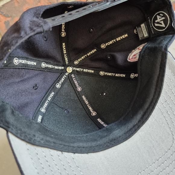 '47 NY Yankees Cap Hitch Flat Brim Youth Forty Seven Dark Blue - Picture 4 of 4